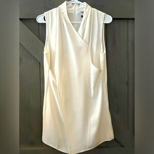 CAbi Ivory Wraparound Sleeveless Tunic Blouse